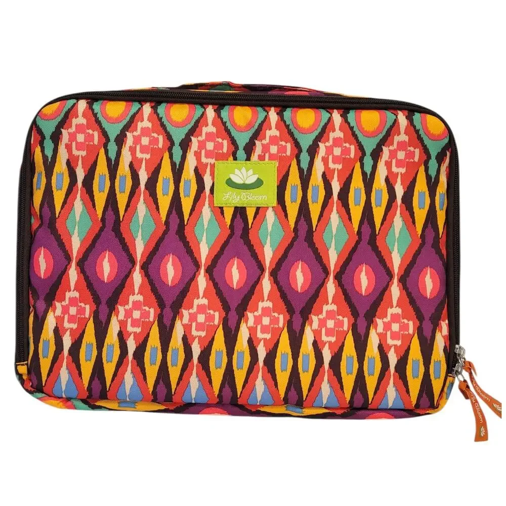 Lily Bloom Laptop Tablet Case Southwestern Aztec Soft Shell Handle Multicolored